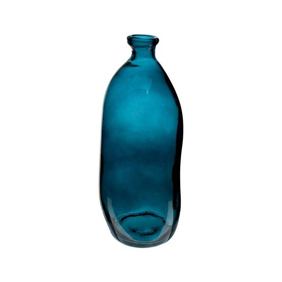 Vase bouteille en verre recyclé bleu orage H.51 cm - ATMOSPHERA