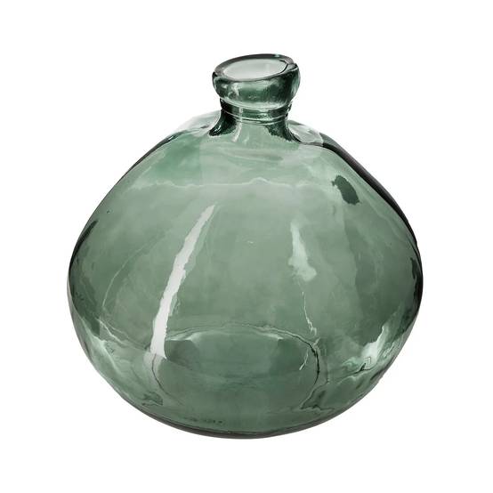 Vase rond verre recyclé vert Ø 33 cm H 33 cm - ATMOSPHERA