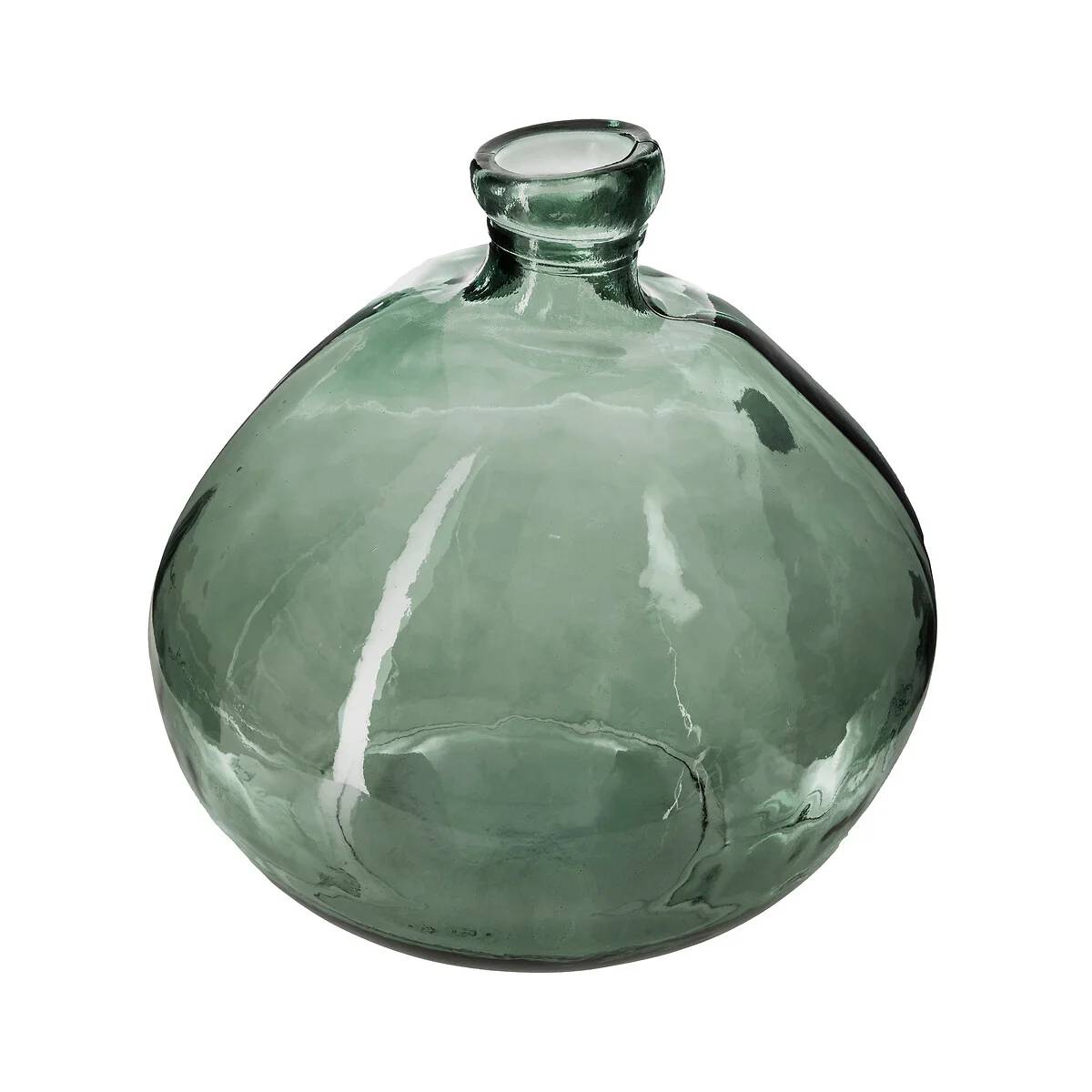 Vase rond verre recyclé vert Ø 33 cm H 33 cm - ATMOSPHERA