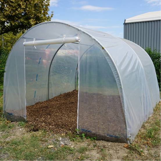Richel Serre - Serre maraichère 9m² pied droit 1 porte zip acier galvanisé et PE L.3 x l.3 x H.2 m – Richel serre - Image 4