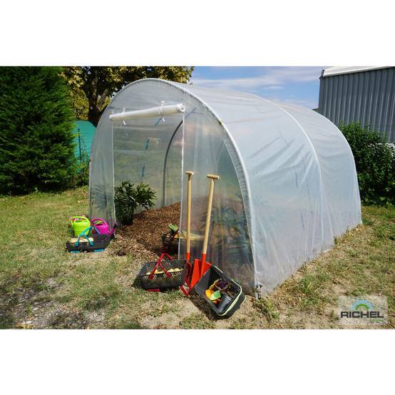 Richel Serre - Serre maraichère 9m² pied droit 1 porte zip acier galvanisé et PE L.3 x l.3 x H.2 m – Richel serre - Image 9