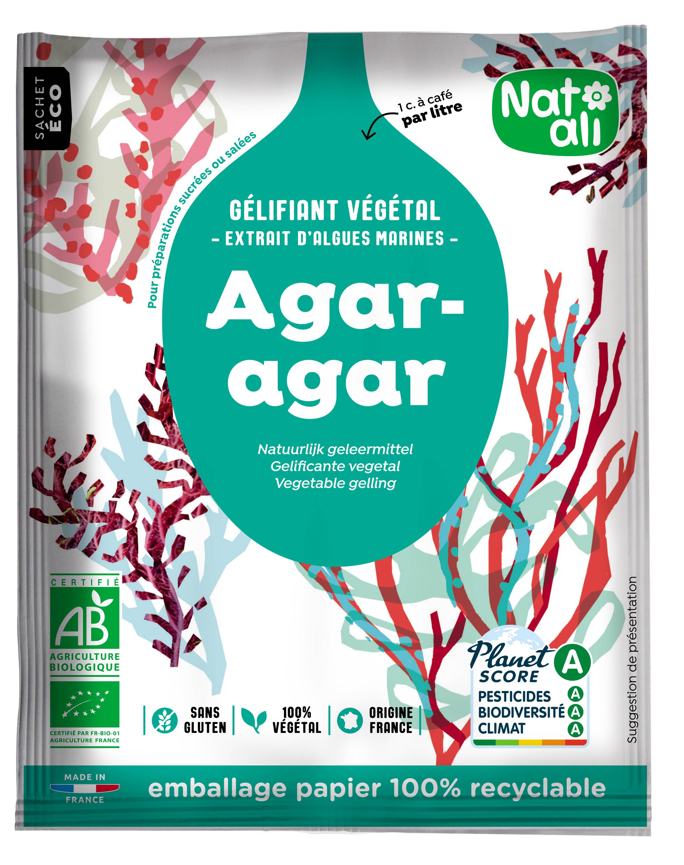 Natali - Gelificante natural Agar-agar BIO 50 g - Natali