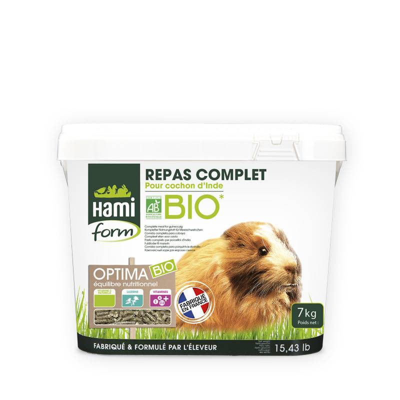 Hamiform - Repas complet Bio cochon d'inde 7 kg en seau + friandise