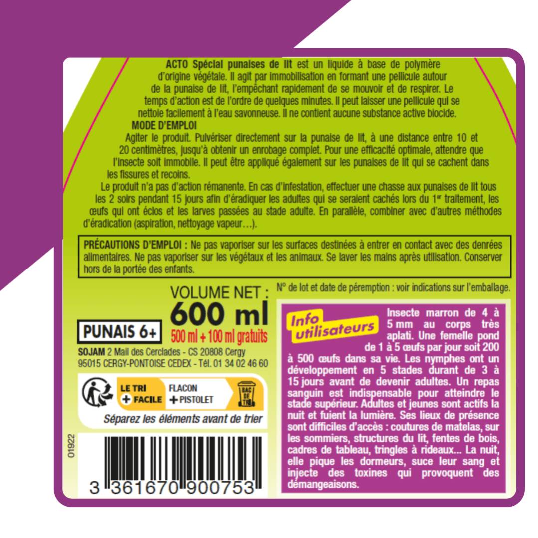 Pulvérisateur punaises de lit polymère végétal ACTO - Image 2