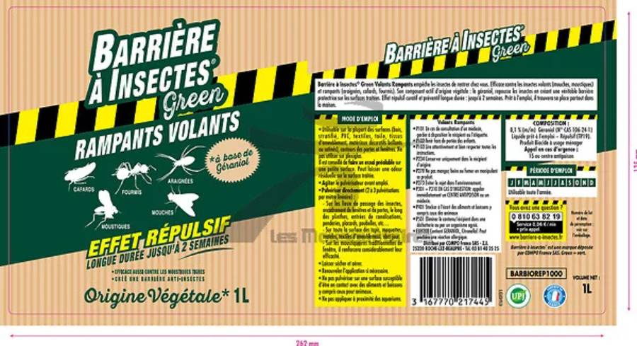 Barrière à insectes Green - Répulsif Insectes Actif Végétal - BAR INS GR - Imagen 2