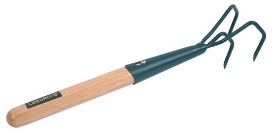 Griffe de Jardin à Main Bois Verni 3 Dents L 30 cm l 6 cm – LEBORGNE - Image 1