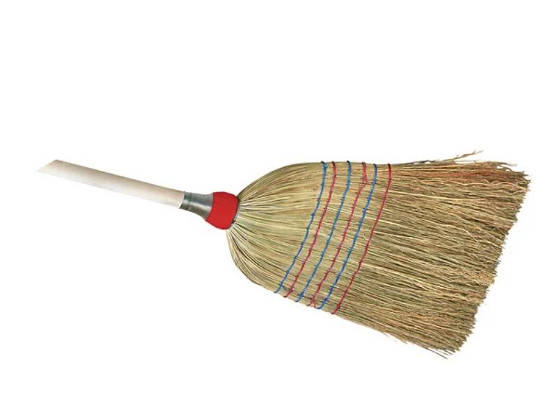 Balai paille de riz manche bois - LEBORGNE - Image 1