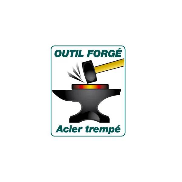 Croc de jardin 4 dents triangulaires acier vert manche bois 130cm - LEBORGNE - Image 4