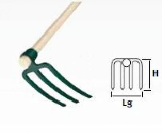 Croc de Jardin 3 Dents Plates Acier Vert Manche Bois 110 cm – LEBORGNE - Image 4