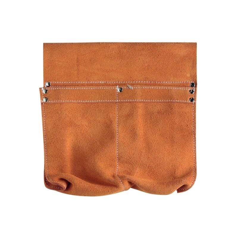 Poche à clous double en croute de cuir marron L.0.49 cm - Leborgne - Image 1