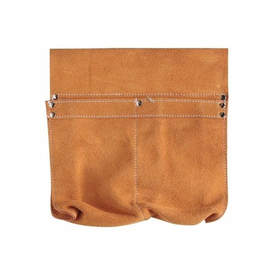 Poche à clous double en croute de cuir marron L.0.49 cm - Leborgne - Image 2