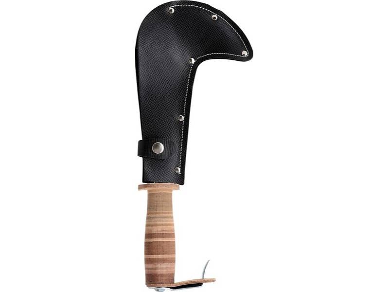 Serpe de chasseur manche cuir avec étui 20 cm - LEBORGNE