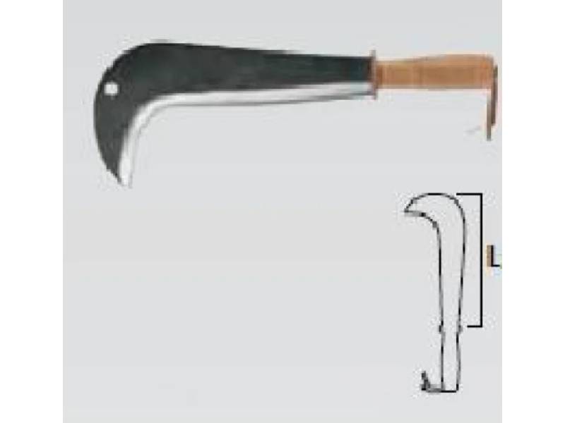 Serpe italienne manche bois cuir 26 cm LEBORGNE - Image 1