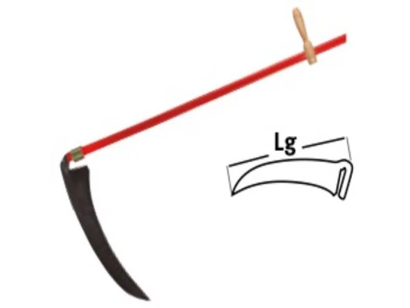 Faux à broussailles manche métal 55cm fer forgé - LEBORGNE - Imagen 5