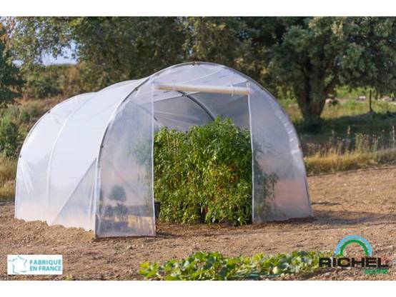 Richel Serre - Serre maraichère 13,5m² pied droit 2 portes zip acier galva PE L. 4,5 x l. 3 x H. 2 m – Richel serre - Image 3