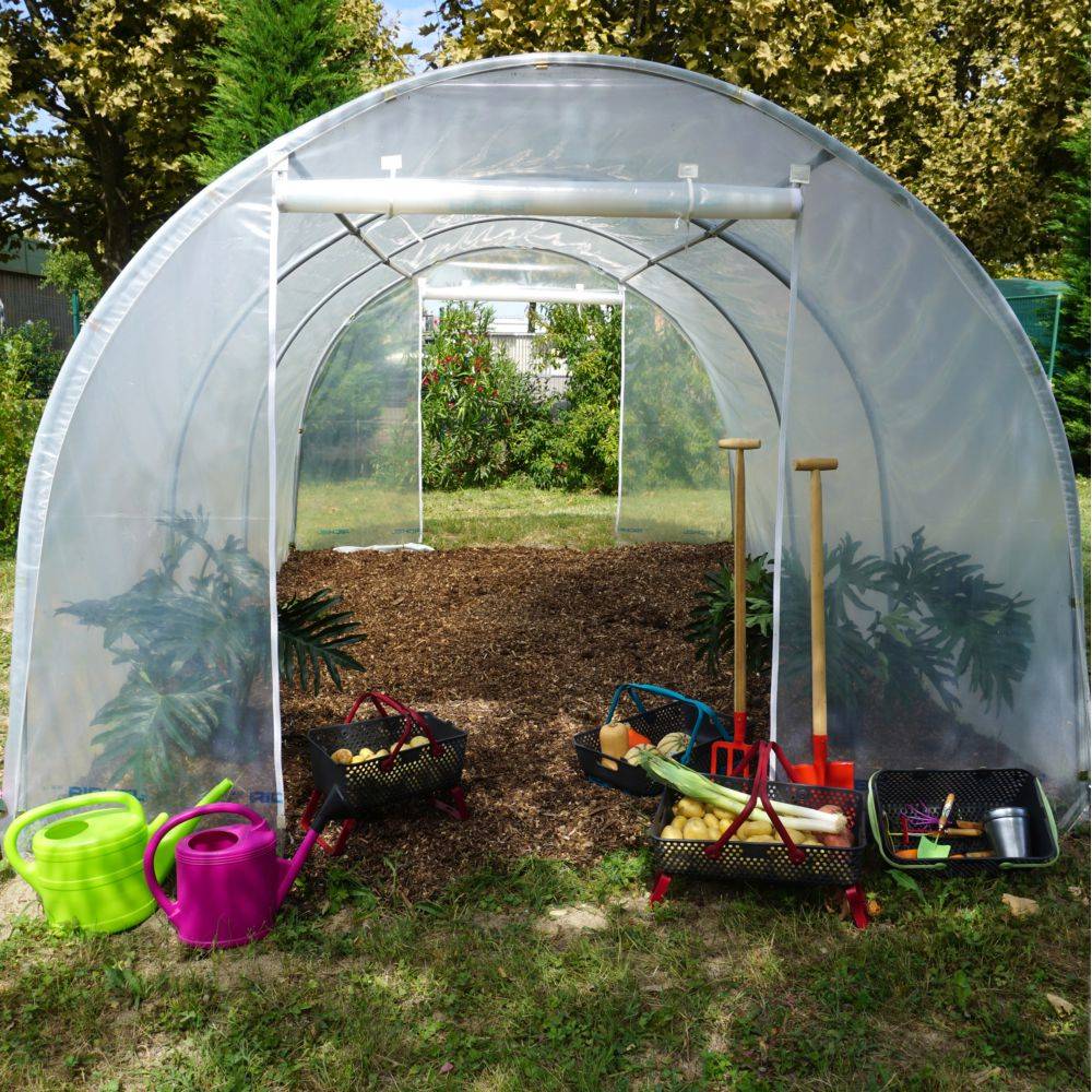 Richel Serre - Serre maraichère 13,5m² pied droit 2 portes zip acier galva PE L. 4,5 x l. 3 x H. 2 m – Richel serre - Image 4