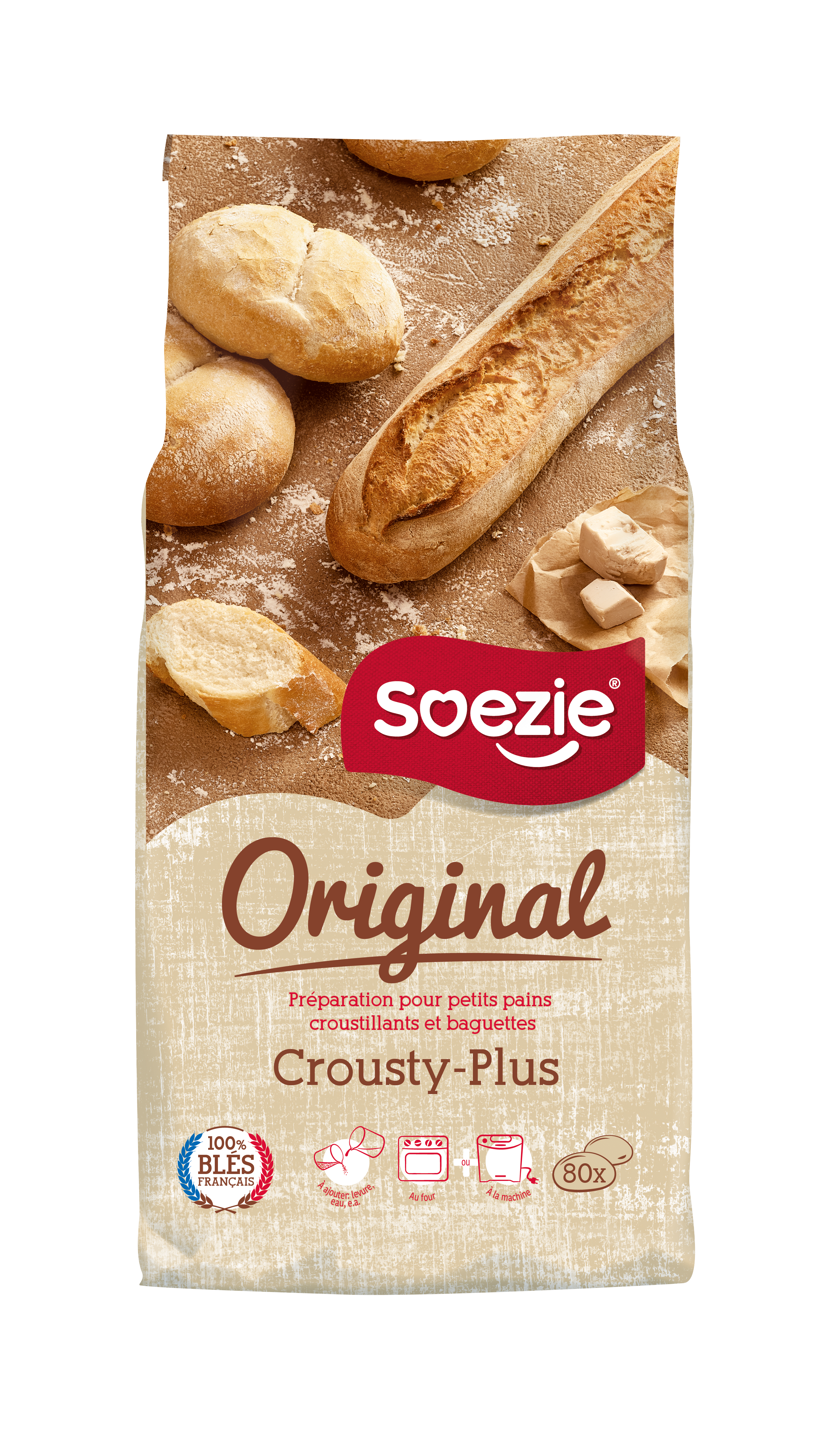 Soezie - Préparation pour pains croustillants et baguettes 100% blé français 2,5 kg - Soezie