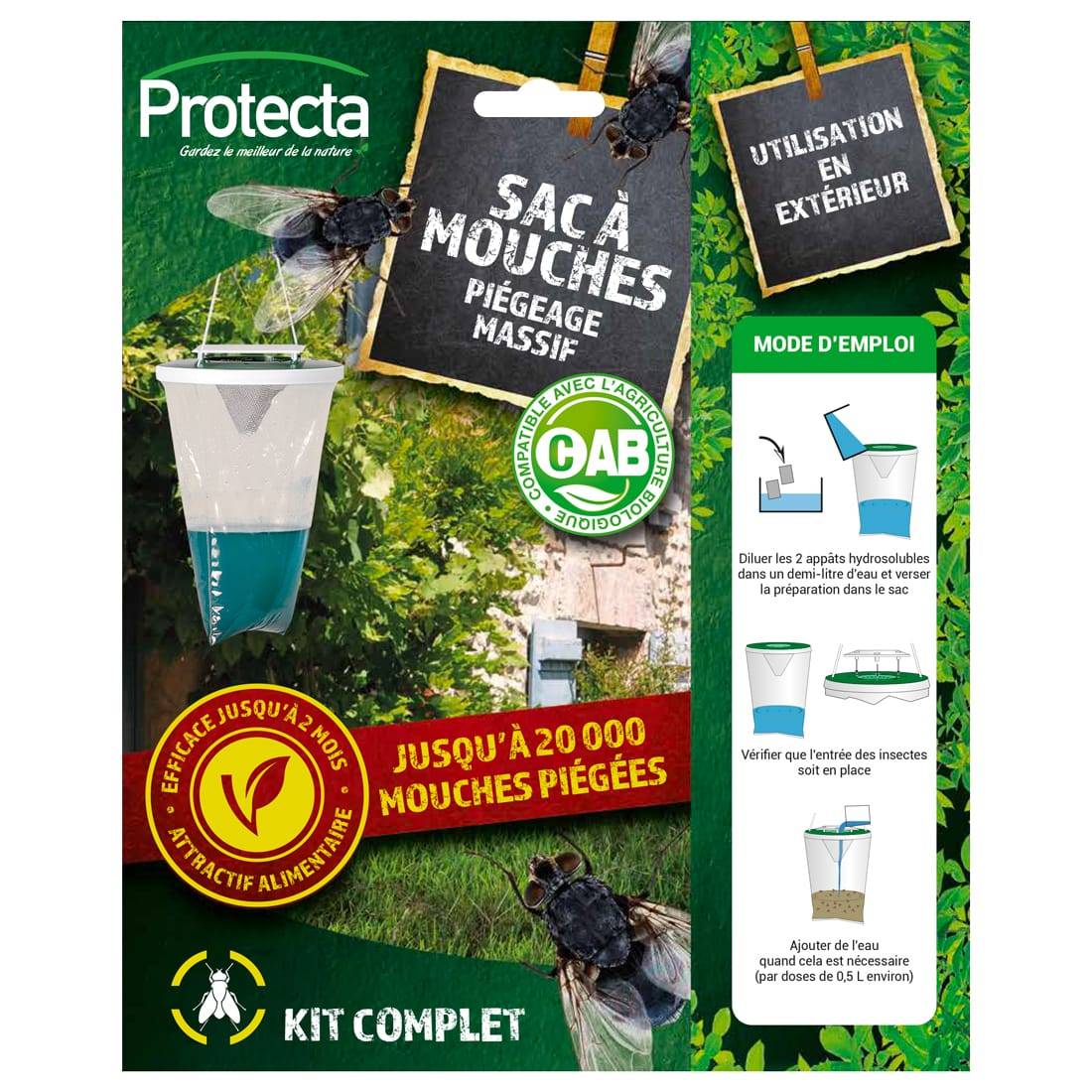 Protecta - Sac à mouches piégeage massif 2,5 L - Protecta