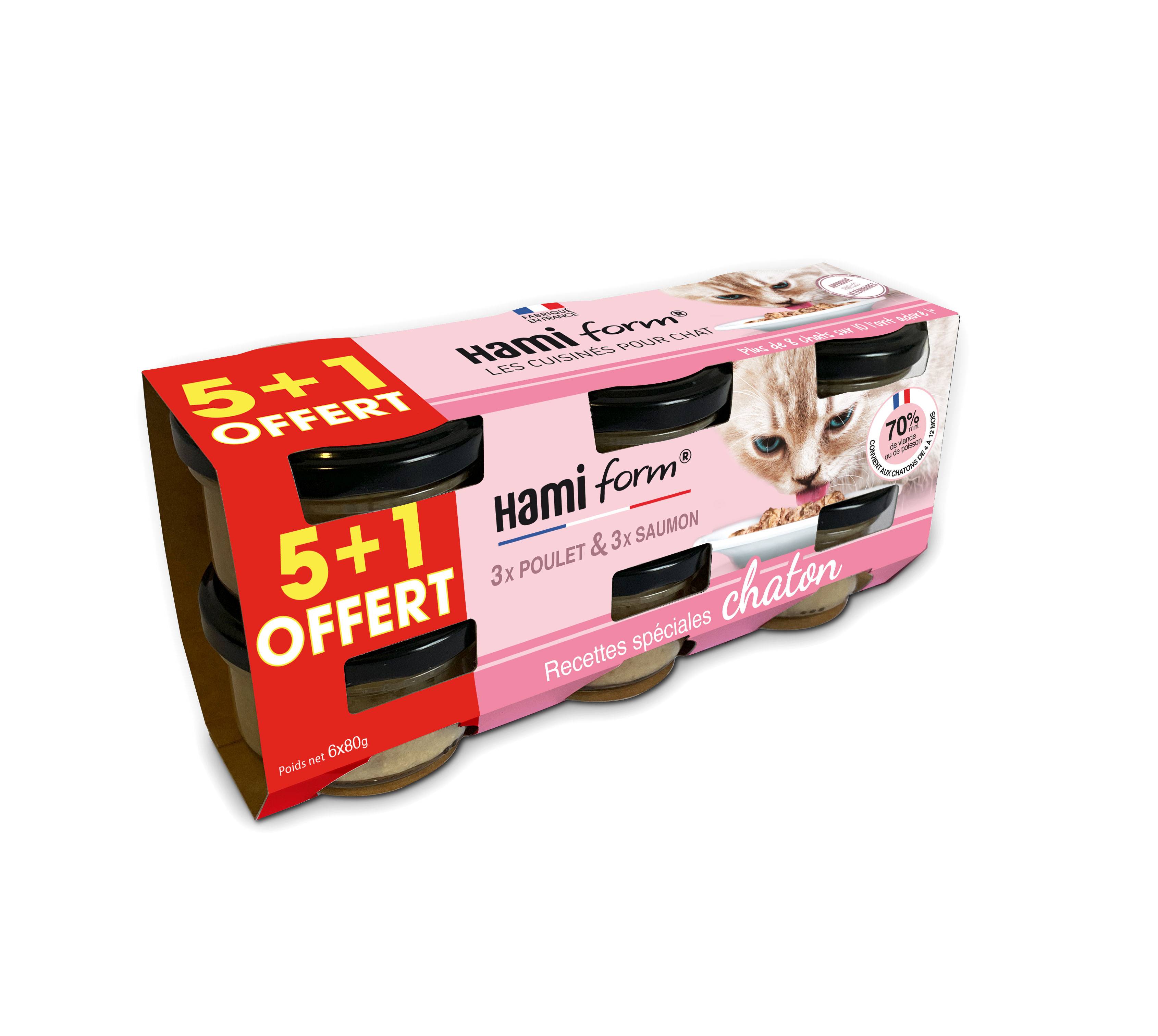 Hamiform - Pack de 6 pots chaton
