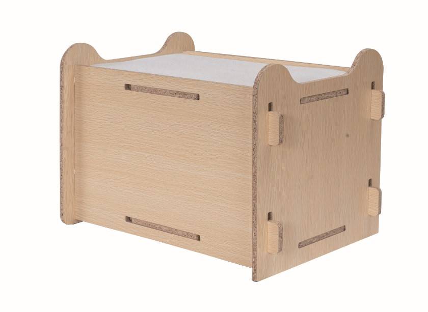 Panier bois entrée tête de chat L.60 x l.40 x H.40 cm - Imagen 4