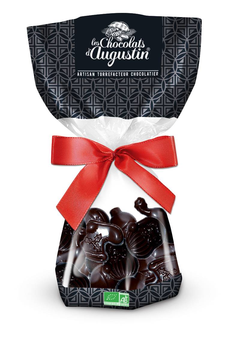 Bolsa de figuras de Navidad de chocolate negro 100 g - Imagen 1