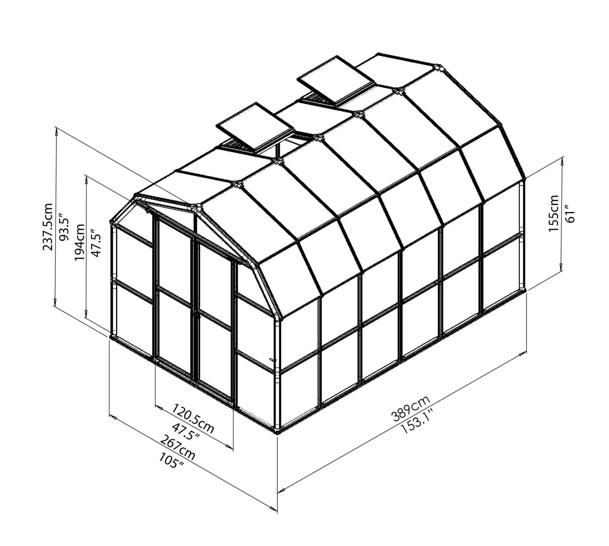 Canopia by Palram - Serre de Jardin Polycarbonate Vert 389x265x238 cm - PALRAM - Image 19