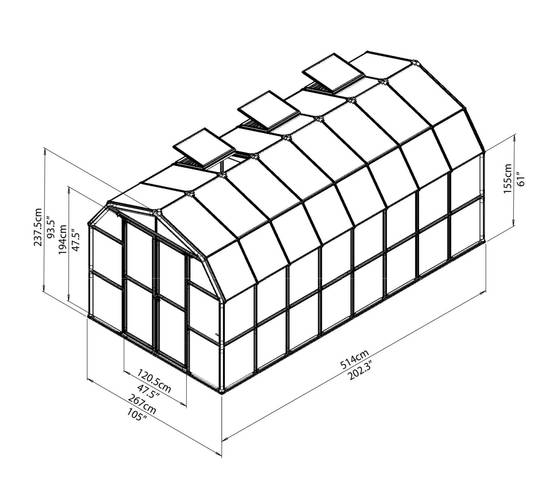 Canopia by Palram - Serre De Jardin Polycarbonate Vert 8x16 Pieds - PALRAM - Image 15
