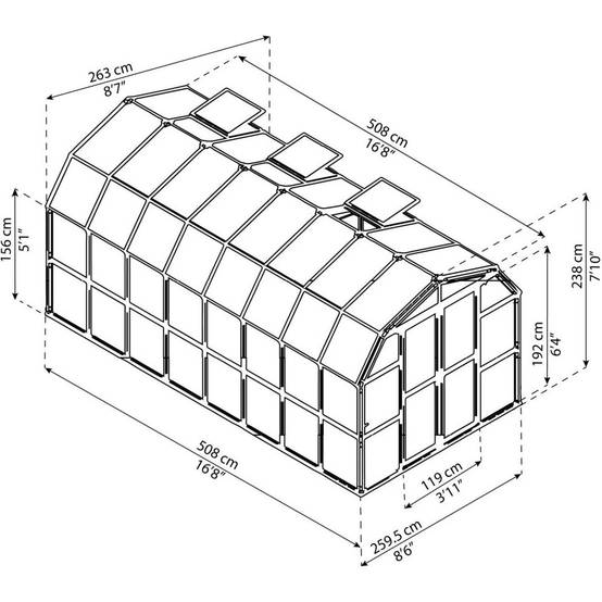 Canopia by Palram - Serre De Jardin Polycarbonate Vert 8x16 Pieds - PALRAM - Image 9