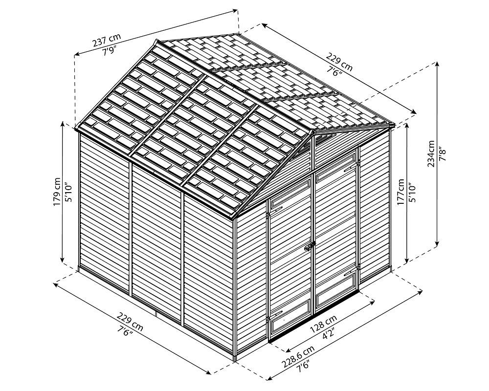 Palram - Abri de Jardin Polycarbonate Skylight Amber 5,2m2 - Image 6