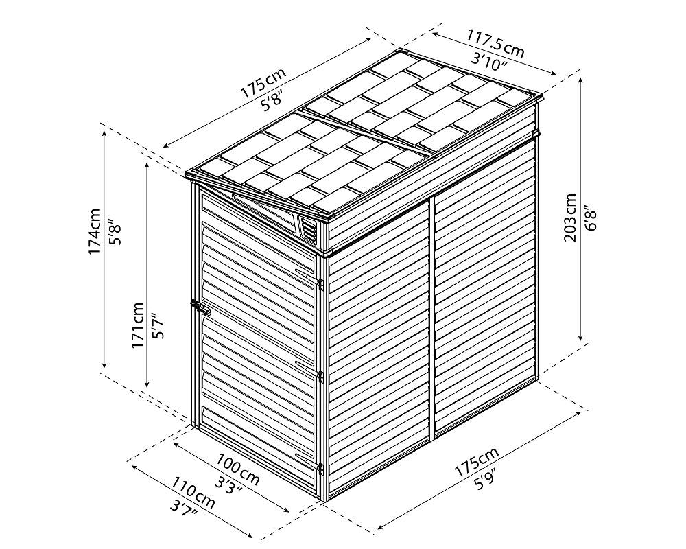 Palram - Abri de Jardin Polycarbonate Skylight Amber 4x6 2m2 mono - Image 10