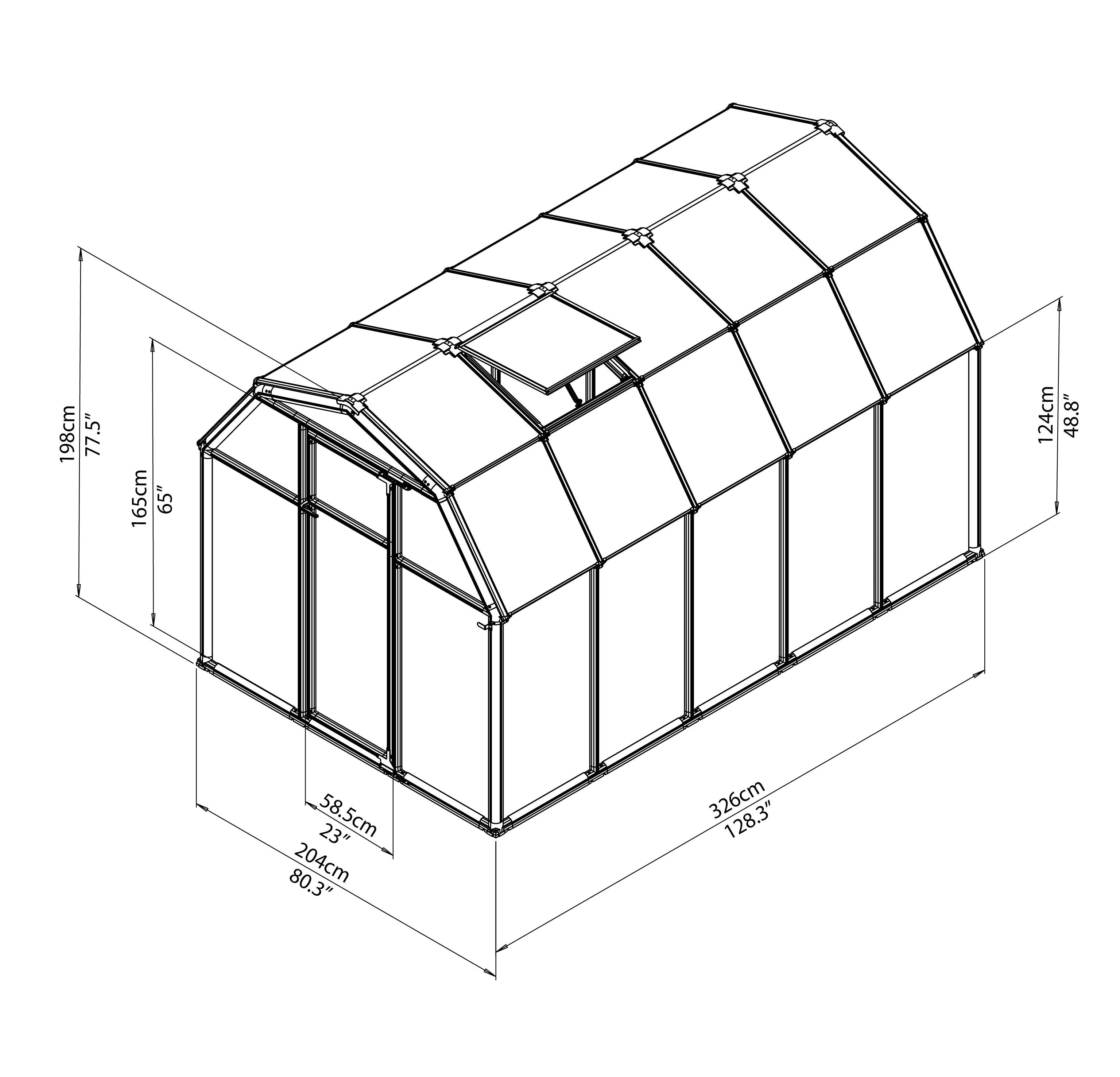 Canopia by Palram - Serre de jardin Polycarbonate Vert 6,3 m² EcoGrow - PALRAM - Image 15