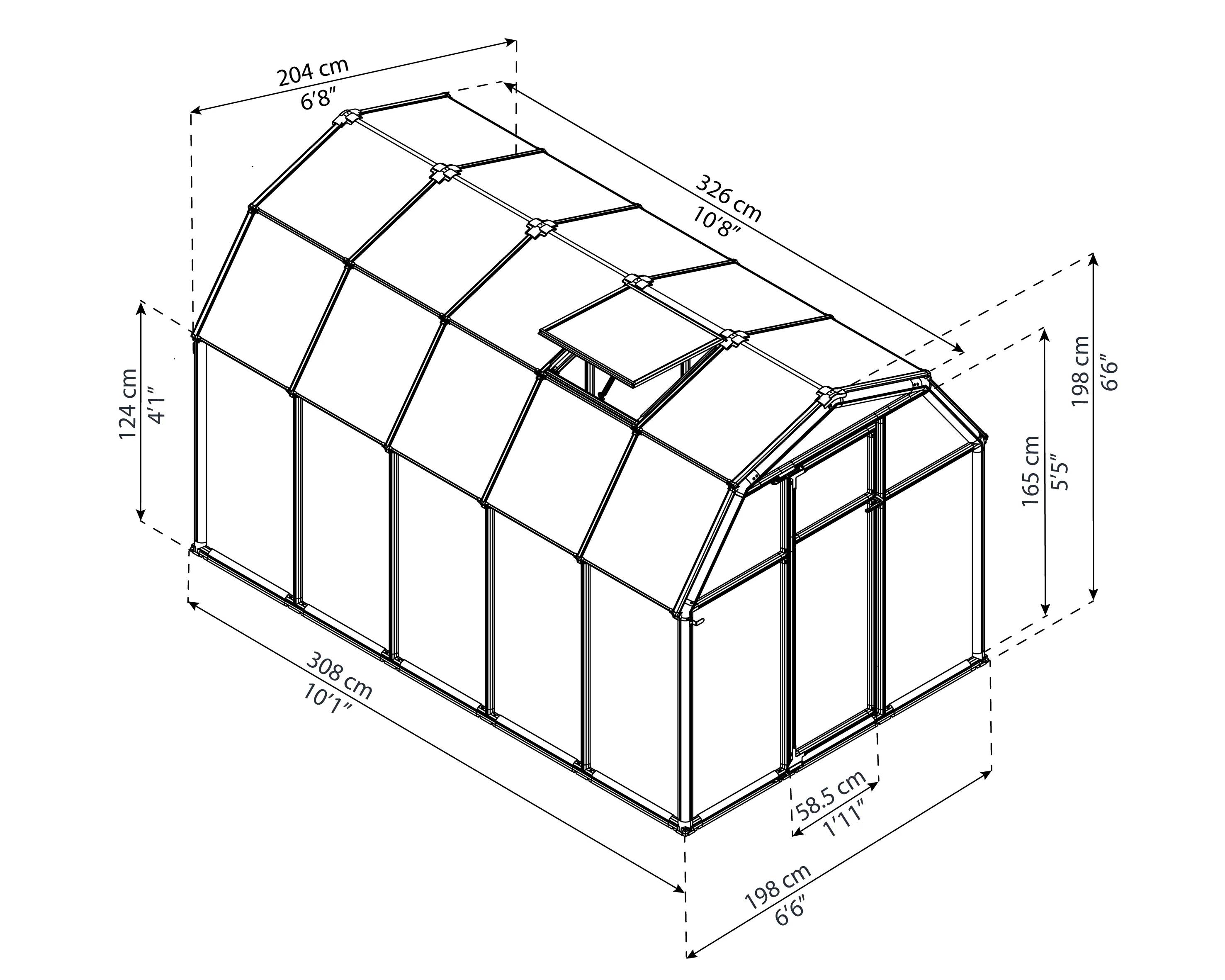 Canopia by Palram - Serre de jardin Polycarbonate Vert 6,3 m² EcoGrow - PALRAM - Image 13