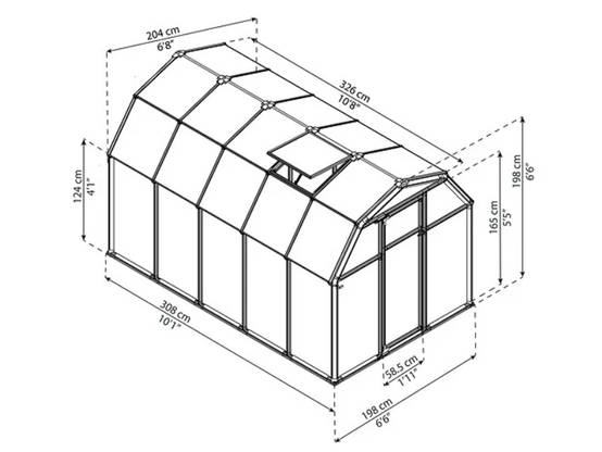 Canopia by Palram - Serre de jardin Polycarbonate Vert 6,3 m² EcoGrow - PALRAM - Image 3