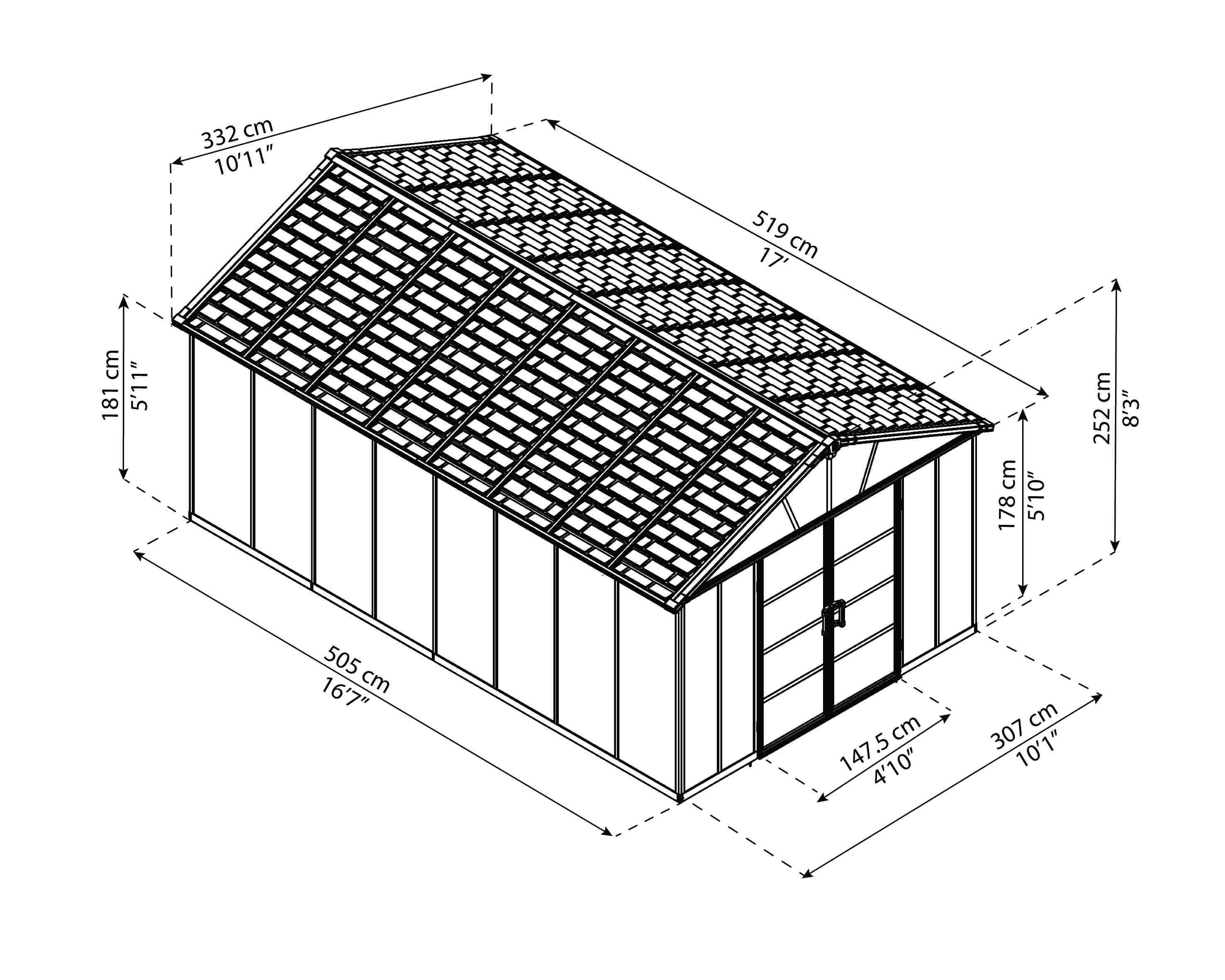Canopia by Palram - Palram - Abri de Jardin Polycarbonate Yukon avec plancher 17,2m2 - Image 4