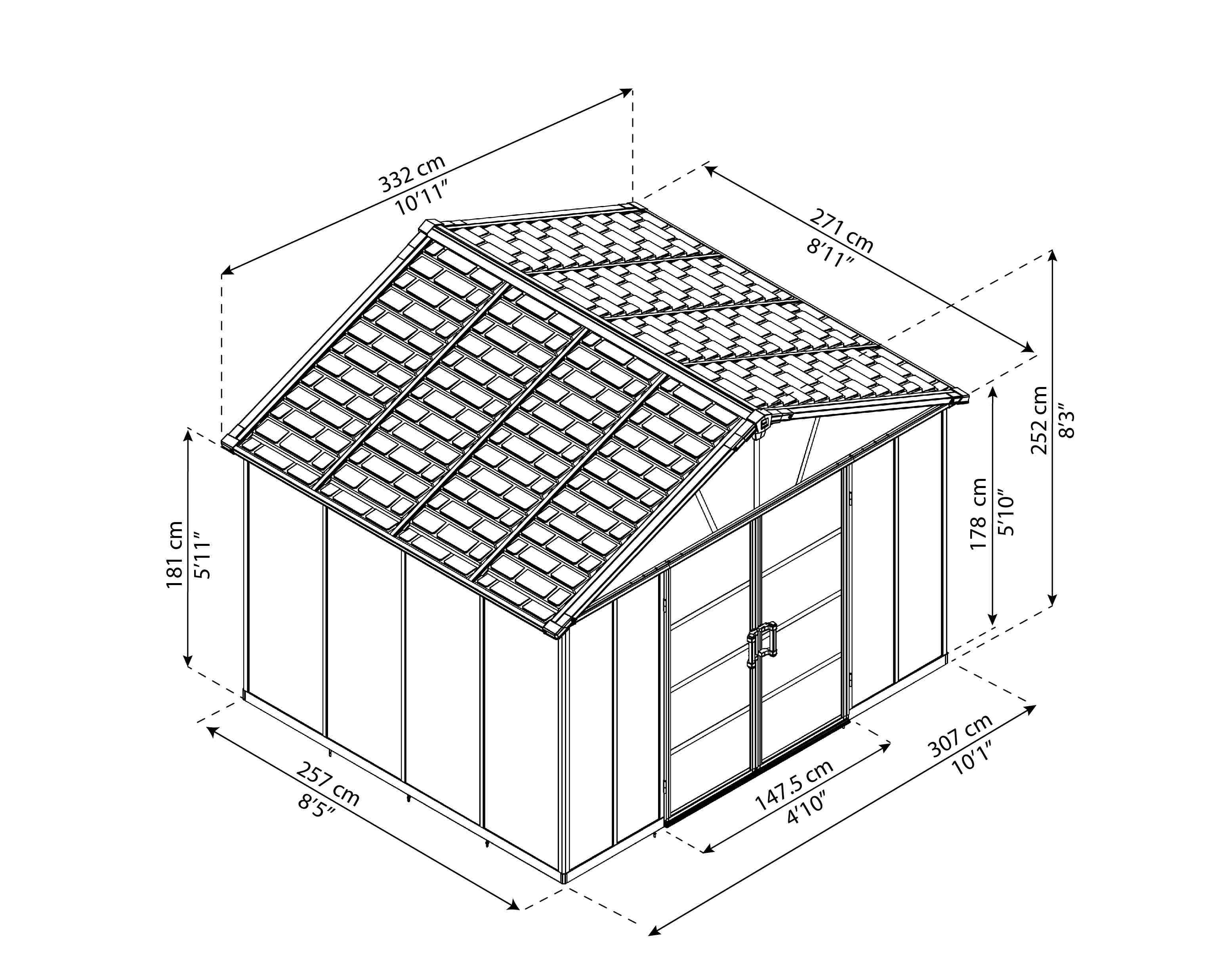 Palram - Abri de Jardin Polycarbonate Yukon sans plancher 7,9m2 - Image 3
