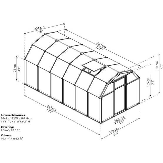 Canopia by Palram - Serre De Jardin Polycarbonate Double Parois Verte 7,6 m² - PALRAM - Image 9