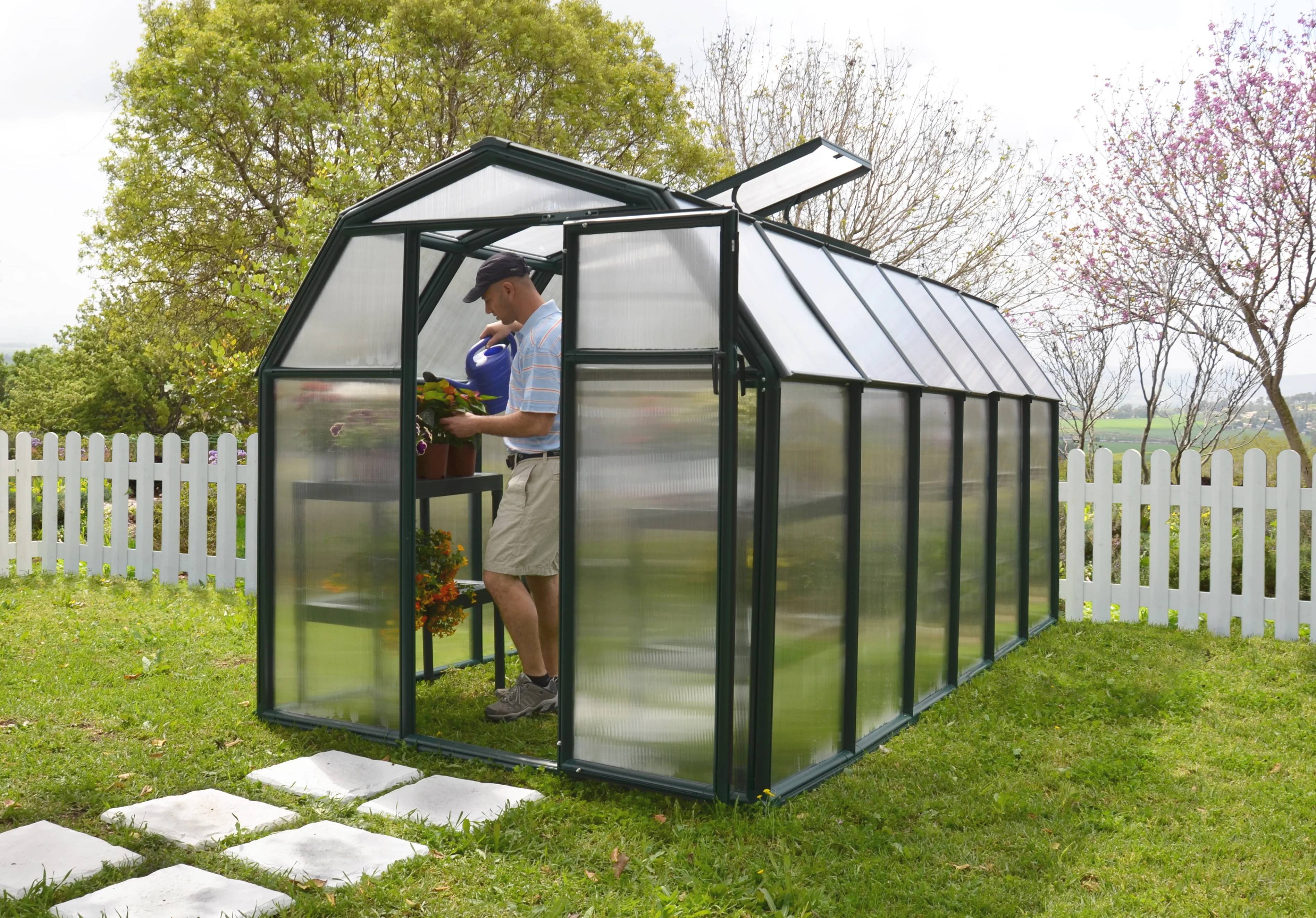 Canopia by Palram - Serre De Jardin Polycarbonate Double Parois Verte 7,6 m² - PALRAM - Image 10