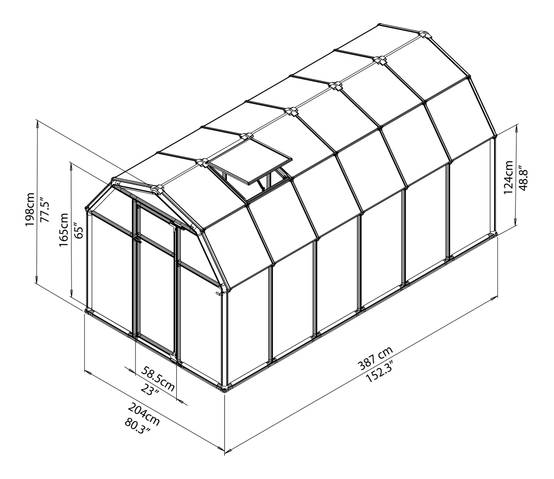 Canopia by Palram - Serre De Jardin Polycarbonate Double Parois Verte 7,6 m² - PALRAM - Image 12