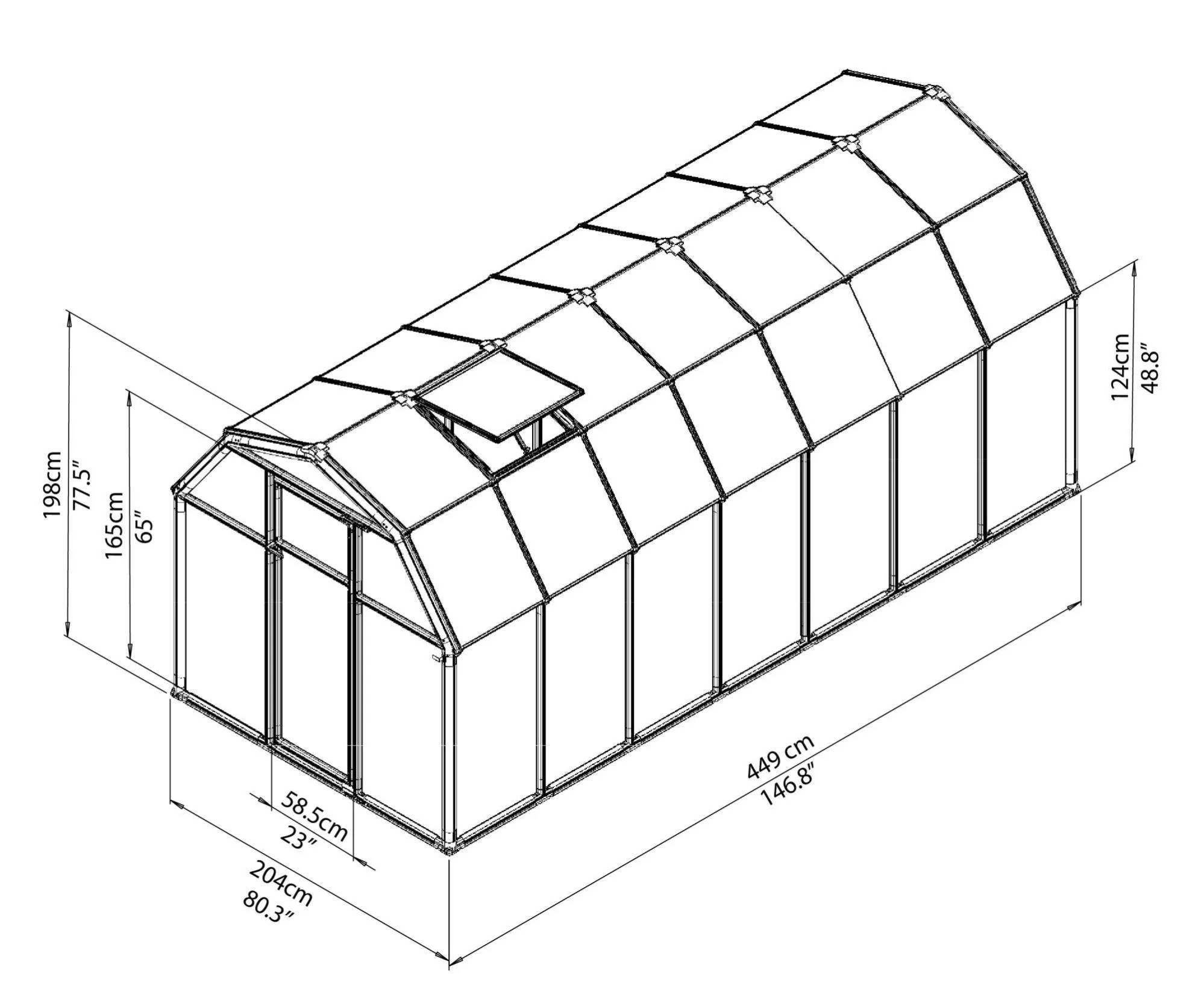 Canopia by Palram - Serre de jardin Polycarbonate Vert 449 x 204 cm – PALRAM - Imagen 10