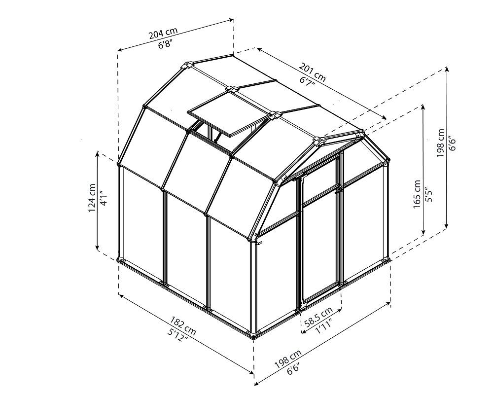 Palram - Rion Serre de Jardin PVC et Polycarbonate Eco Grow 4,1m2 - Image 2