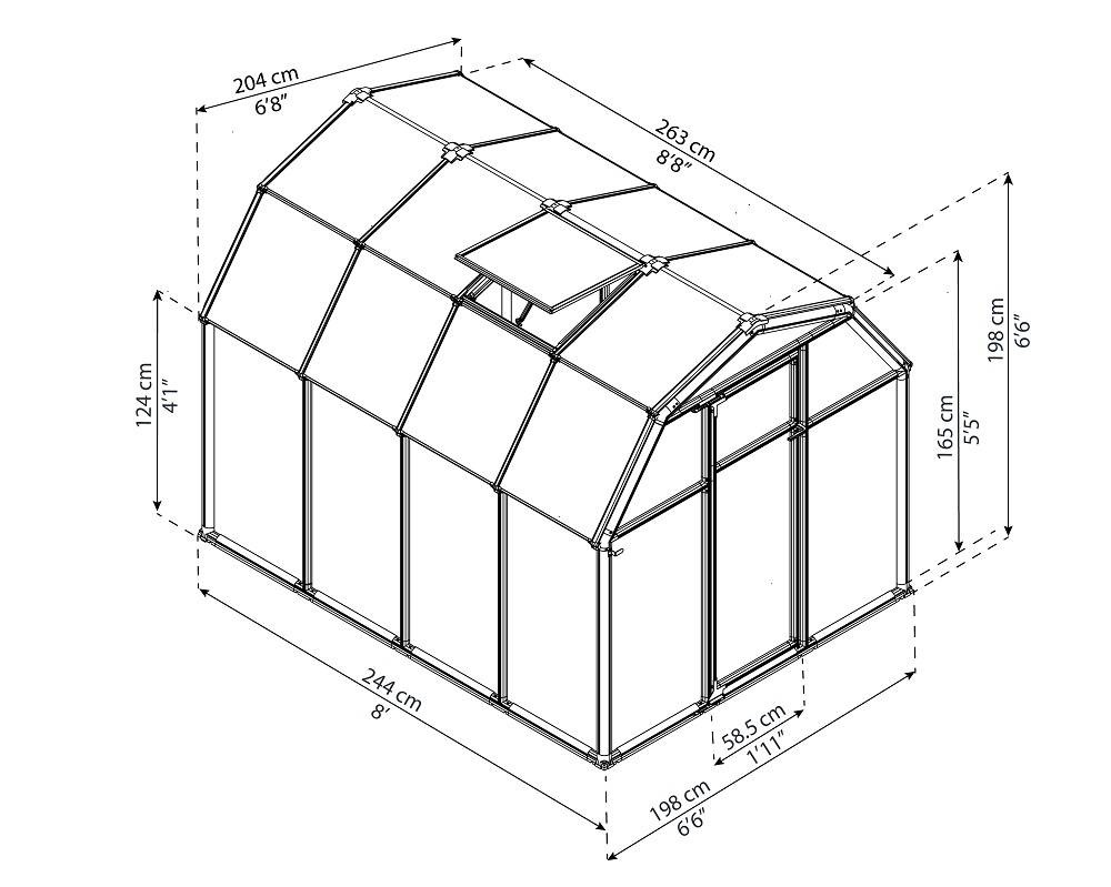Palram - Rion Serre de Jardin PVC et Polycarbonate Eco Grow 5,4m2 - Image 8