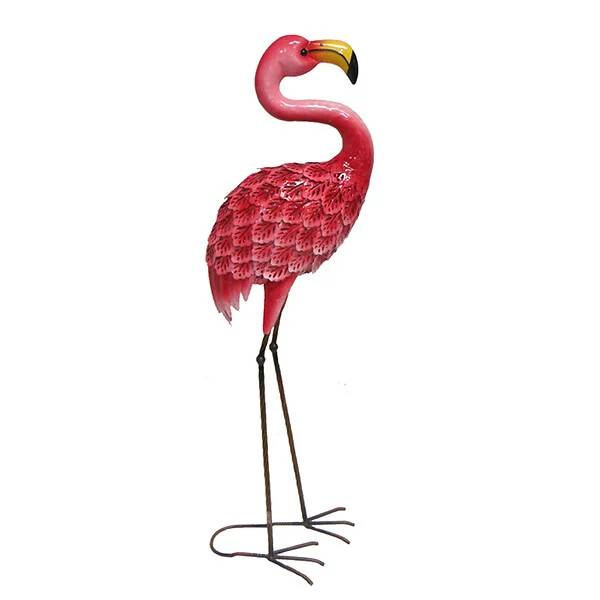Ciddeco - Flamant rose décoration métal rose L 29 cm l 19 cm H 90 cm - CIDDECO - Image 3