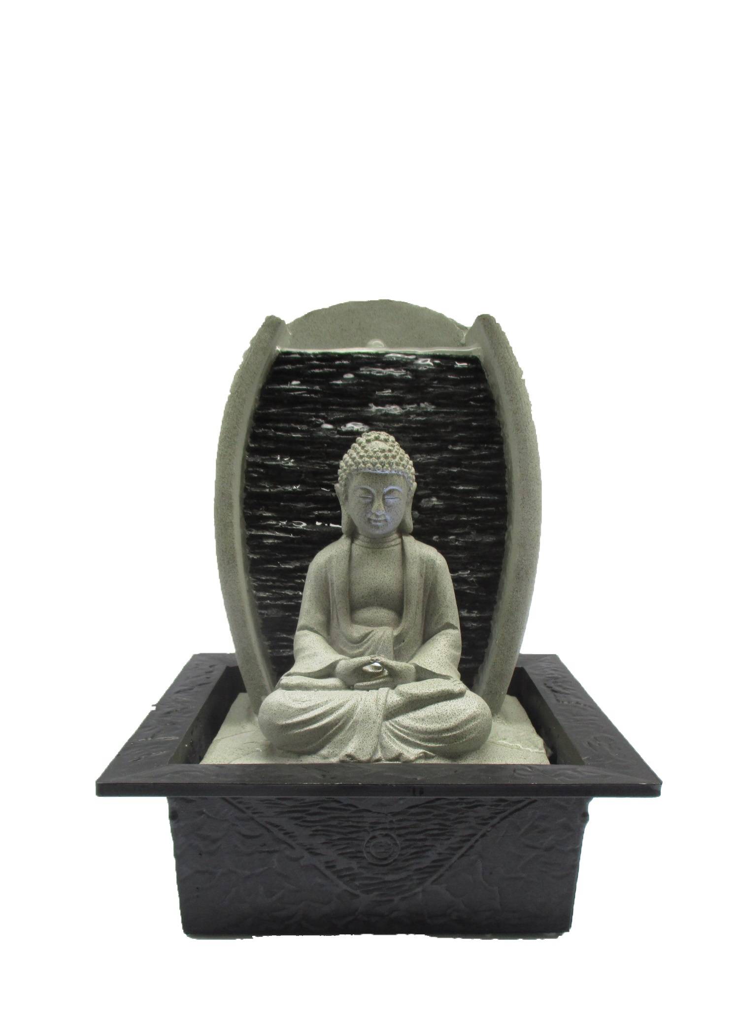 Ciddeco - Fuente Buda Poliresina L 18 x l 21 x H 26 cm – CIDDECO