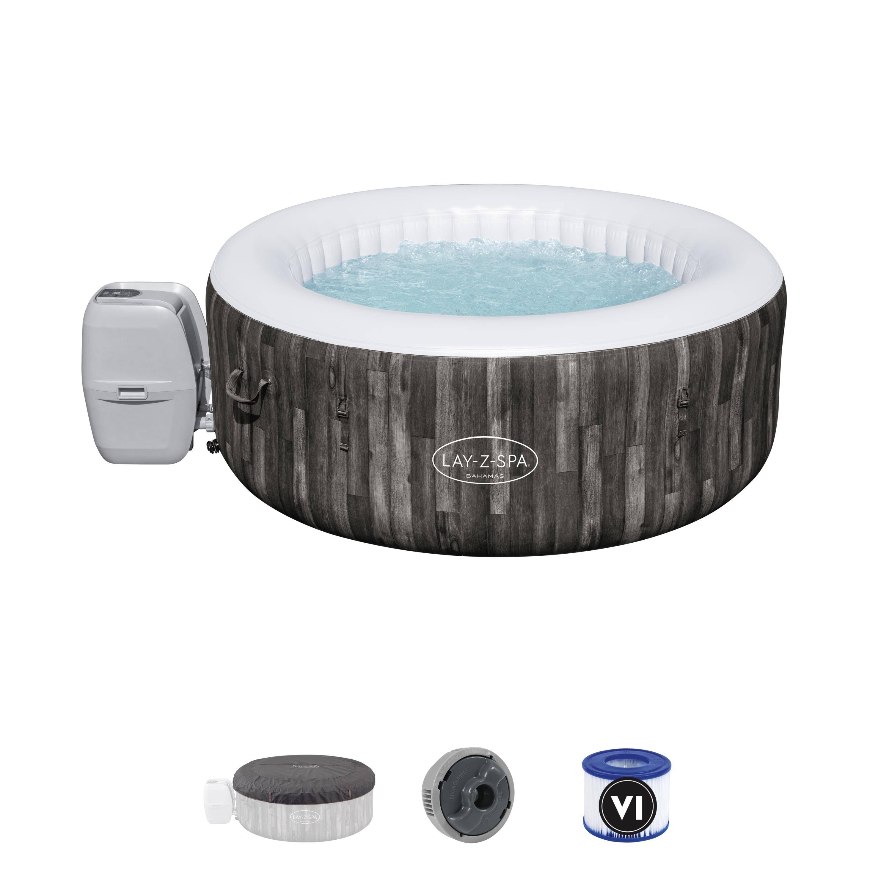 Bestway - Bestway - Spa gonflable Bahamas motif bois L.221 x l.180 x H.66cm - Image 3