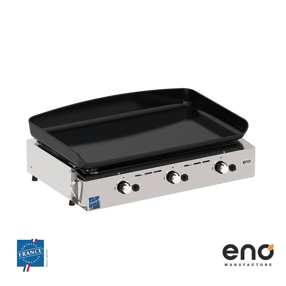 Eno - Plancha gaz 3 feux fonte émaillée inox gris Initial 65 Eno - Imagen 6