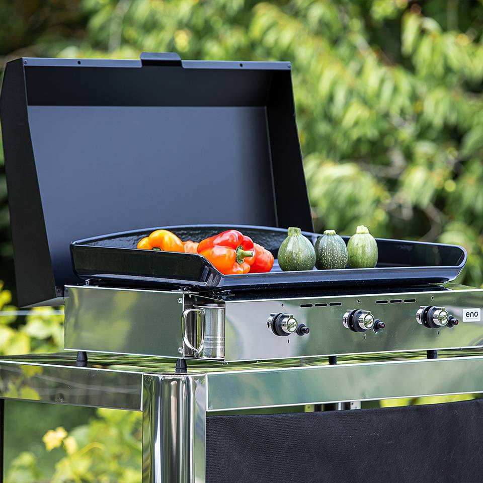 Eno - Plancha gaz 3 feux fonte émaillée inox gris Initial 65 Eno - Imagen 7