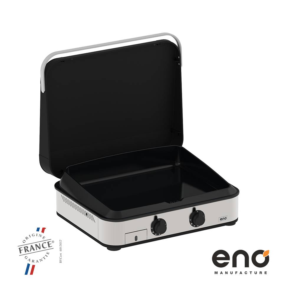 Eno - Eno - Plancha Enosign 65 noir & inox gaz - L.66 x l.57 x H.24 cm - Imagen 1