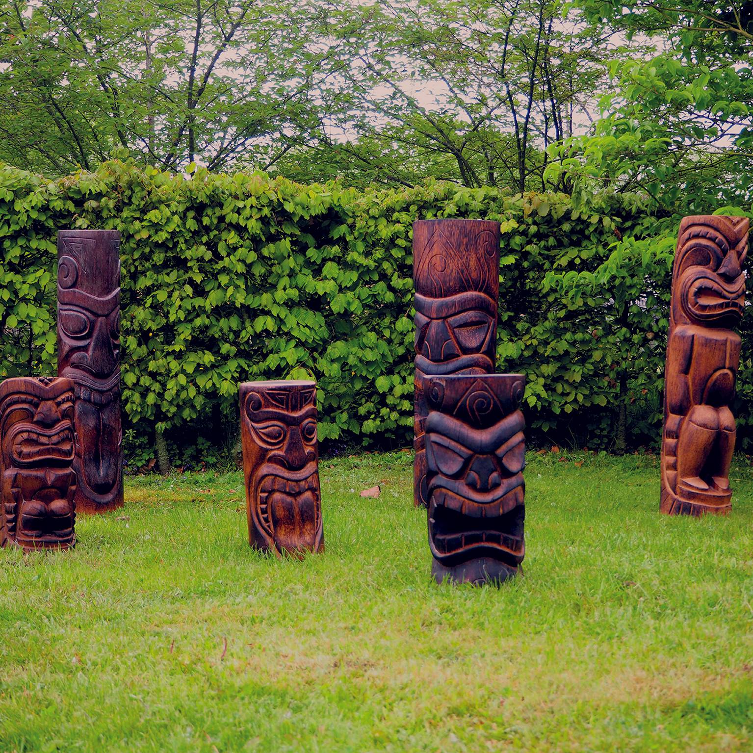 Décoriale - Tiki mauri cocotier cendré L.25 x l.27 x H.100 cm - Imagen 2