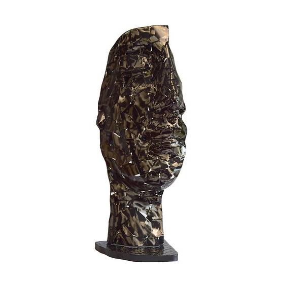 Demi-visage mosaïque metal reflet L.38 x l.38 x H.101 cm - Image 3