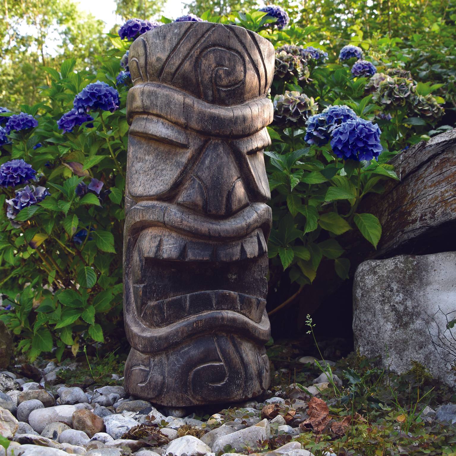 Décoriale - Tiki mauri cocotier cendré L.25 x l.27 x H.50 cm - Imagen 4